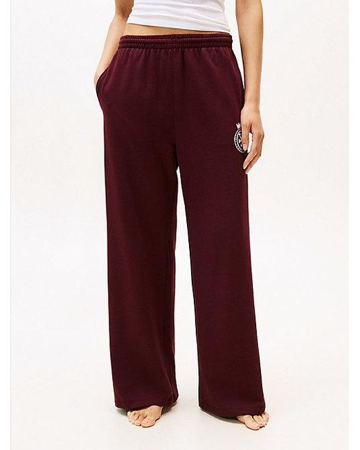 Joggers Anchos Con Escudo Th Tommy Hilfiger de color Red