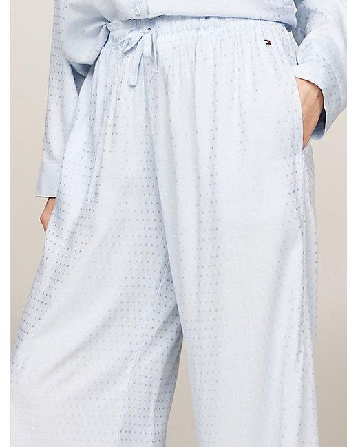 Tommy Hilfiger Jacquard Pyjamabroek Met Ton-sur-ton Logo in het White