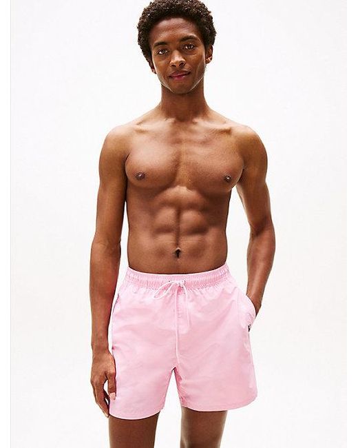 Tommy Hilfiger Original Medium Lange Zwemshort Met Trekkoord in het Pink voor heren