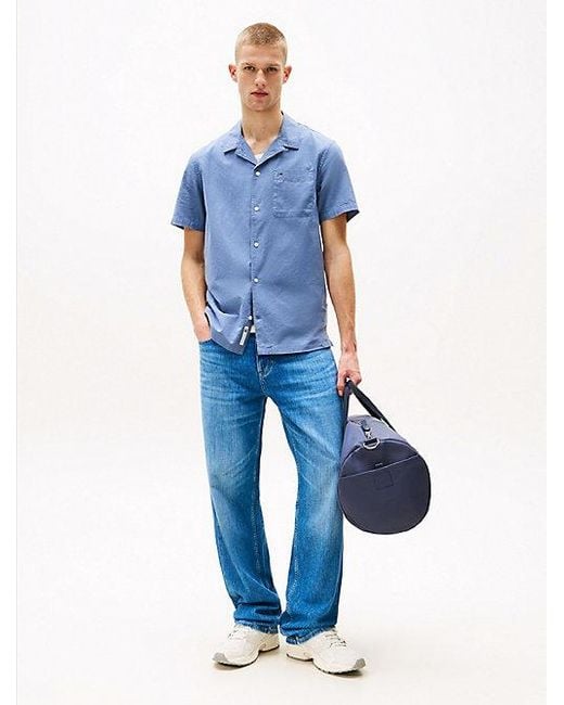 Tommy Hilfiger Regular Fit Overhemd Met Korte Mouwen in het Blue voor heren