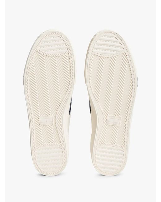 Tommy Hilfiger White Archive Canvas Colour-Blocked Trainers for men