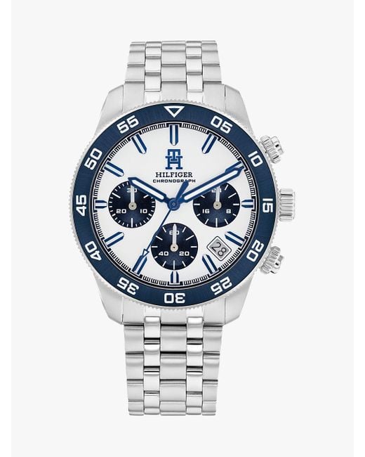 Tommy Hilfiger Gray Navy Bezel Chronograph Watch for men