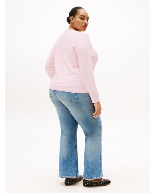 Pullover Curve Sottile Con Scollatura A Barca di Tommy Hilfiger in Pink