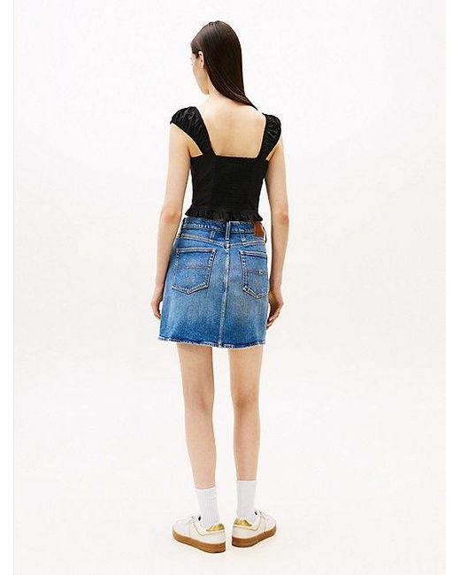 Tommy Hilfiger Blue Ärmellose Cropped Extra Slim Fit Bluse
