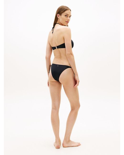 Tommy Hilfiger Black Halterneck Ring Bandeau Bikini Top