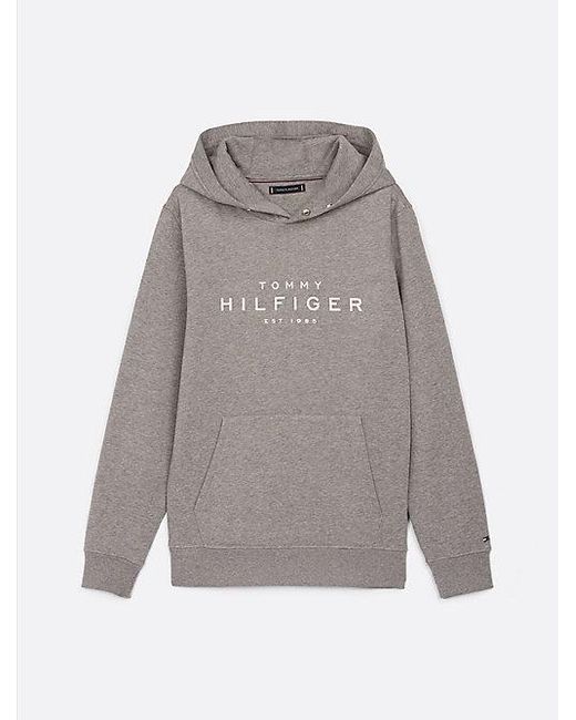 Tommy Hilfiger Hoodie Mit Druckknöpfen Und Logo in Gray für Herren