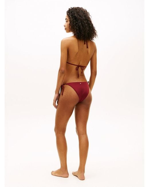 Tommy Hilfiger Orange Tortoiseshell Ring Side Tie Bikini Bottoms