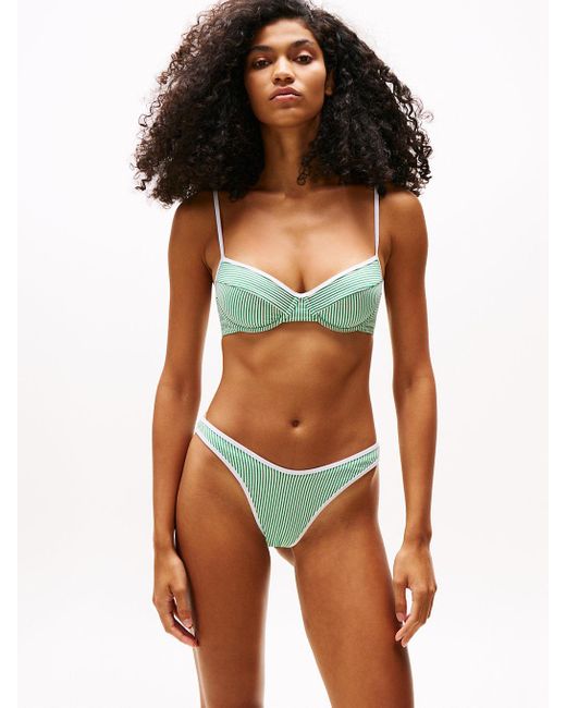 Tommy Hilfiger Multicolor Ribbed Texture Cheeky Bikini Bottoms