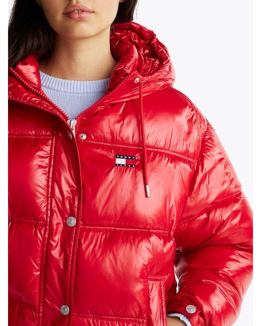 Red shiny jacket deals