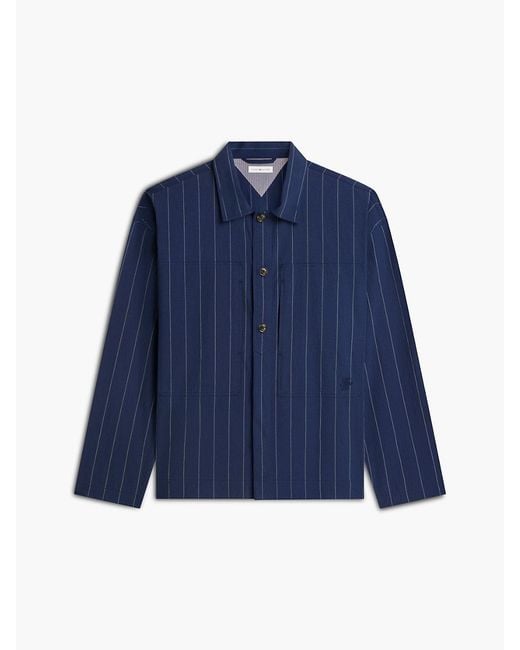Tommy Hilfiger Blue Relaxed Fit Pinstripe Paper Touch Overshirt for men