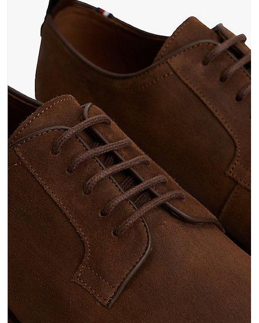 Tommy Hilfiger Suède Veterschoen Met Profielzool in het Brown voor heren