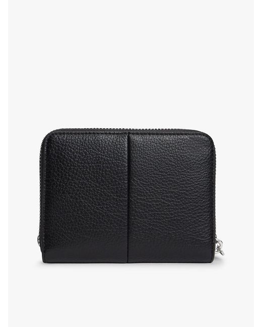 Tommy Hilfiger Black Wrist Strap Metal Logo Zip-Around Wallet