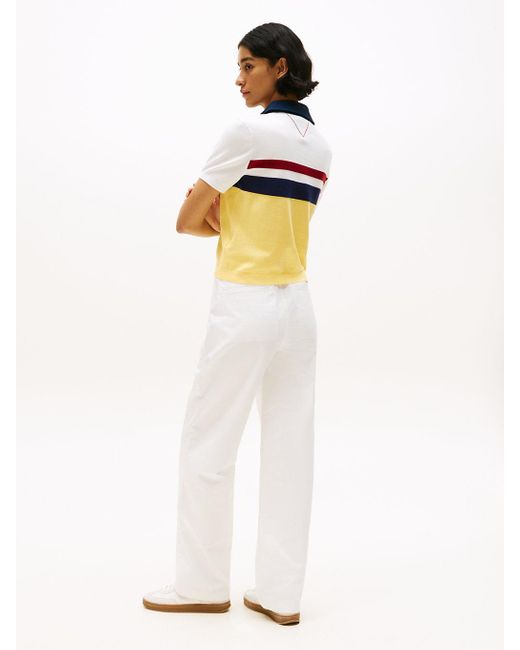 Tommy Hilfiger Yellow Hilfiger Sailing Regular Colour-blocked Polo Shirt