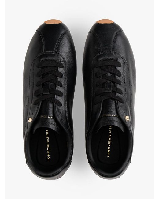 Tommy Hilfiger Black Th Monogram Low Profile Leather Trainers