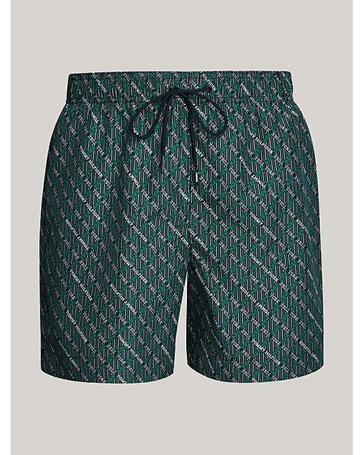 Tommy Hilfiger Essential Medium Lange Zwembroek Met Print in het Green voor heren