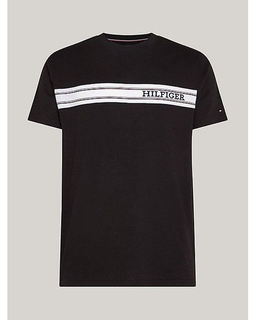 Tommy Hilfiger Hilfiger Monotype Lounge-t-shirt Met Streep in het Black voor heren
