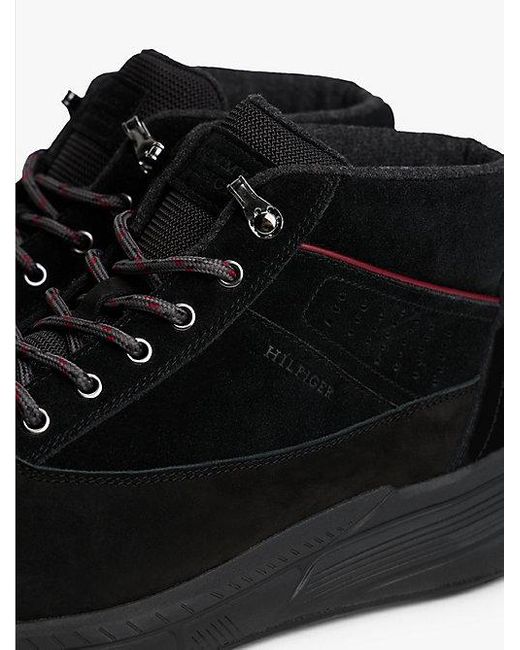 Tommy Hilfiger Leren Hybride Boots in het Black voor heren