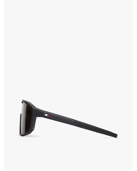 Tommy Hilfiger Gray Signature Mask Sunglasses for men