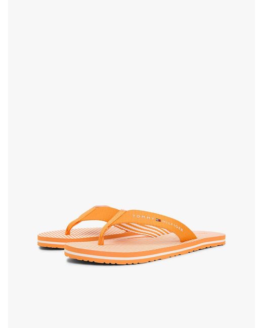 Tommy Hilfiger Multicolor Webbing Strap Ithaca Stripe Flip-Flops