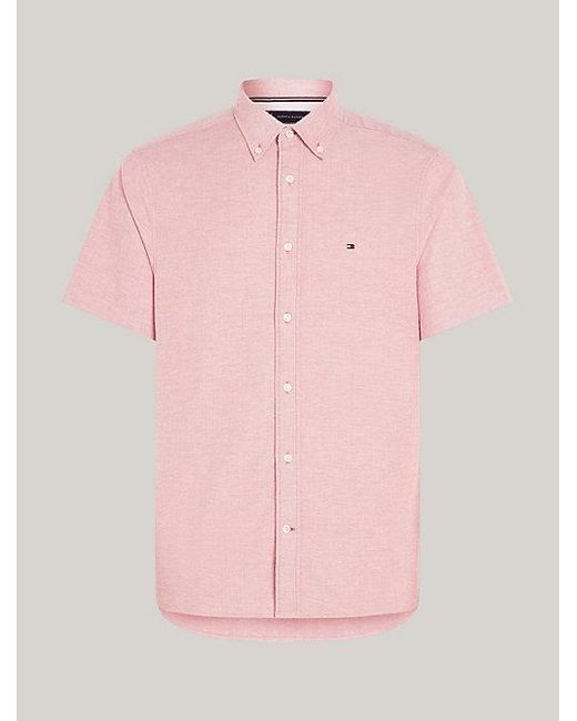 Tommy Hilfiger TH Flex 1985 Collection Oxford-Kurzarmhemd in Pink für Herren