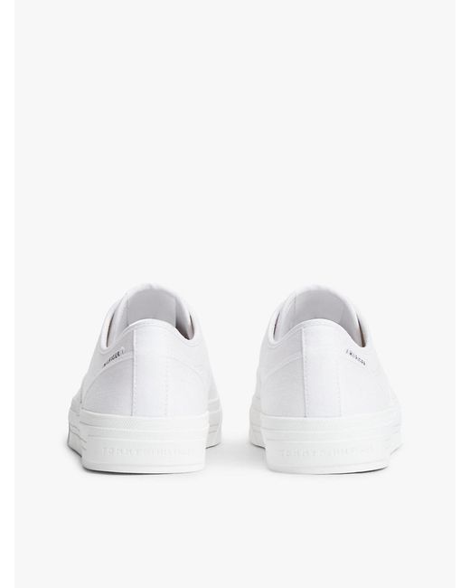 Tommy Hilfiger White Canvas Cupsole Trainers for men