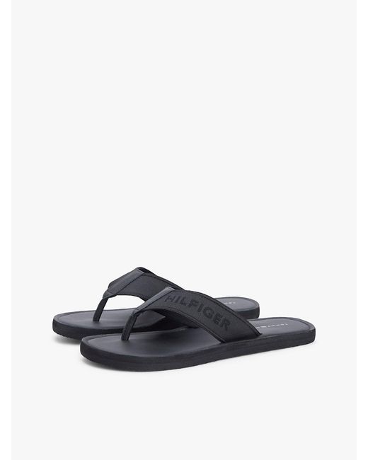 Tommy Hilfiger White Jacquard Logo Flip-Flops for men