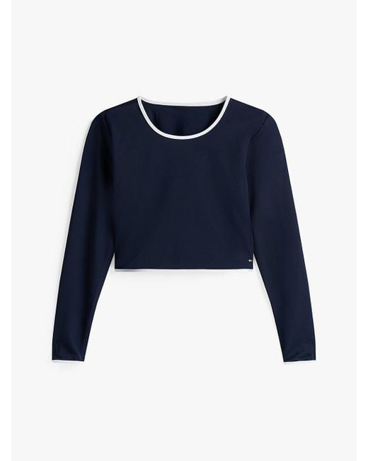 Tommy Hilfiger Blue Contrast Trim Rashguard