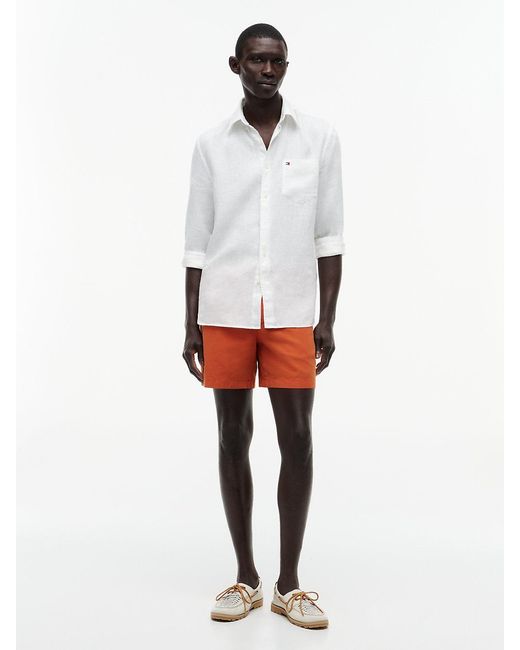 Tommy Hilfiger Orange Dover Washed Regular Fit Shorts for men