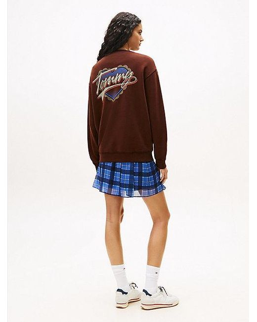 Sudadera Amplia De Felpa Con Logo Gráfico Tommy Hilfiger de color Brown