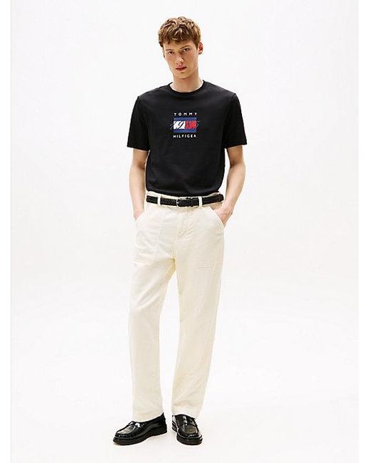 Tommy Hilfiger T-Shirt Aus Jersey Mit Flag-Grafik in Black für Herren