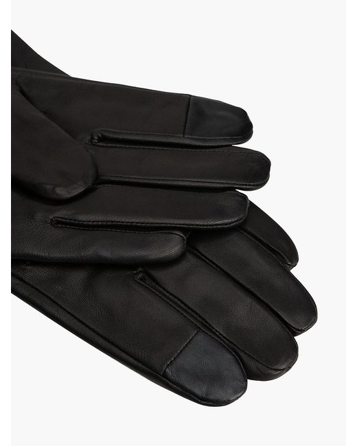 Tommy Hilfiger Black Hilfiger Flag Leather Gloves for men