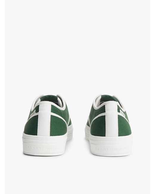 Tommy Hilfiger Green Canvas Cupsole Trainers for men
