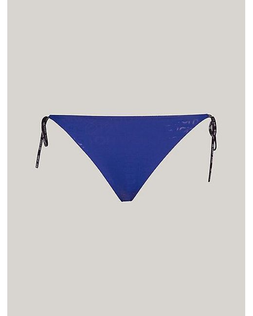 Tommy Hilfiger Metallic Cheeky Bikinibroekje Met Strikbandjes in het Blue