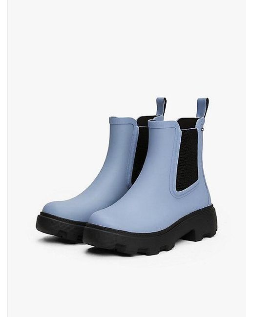 Tommy Hilfiger Rubberen Regenlaars Met Vlag En Profielzool in het Blue