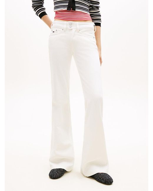 Tommy Hilfiger White Low Rise Bootcut Jeans