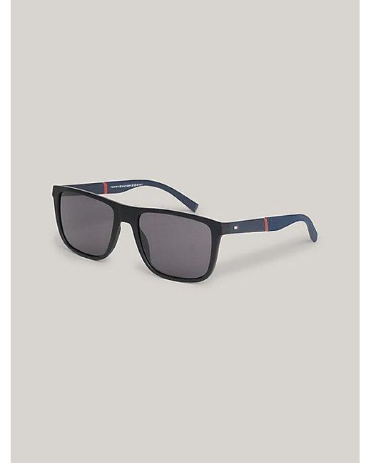 Tommy Hilfiger Rechteckige Sonnenbrille mit Piqué-Struktur in Metallic für Herren