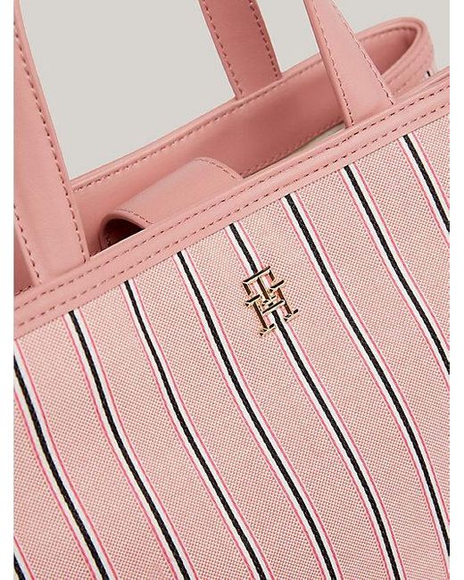 Bolso satchel Chic de rayas texturizadas Tommy Hilfiger de color Pink