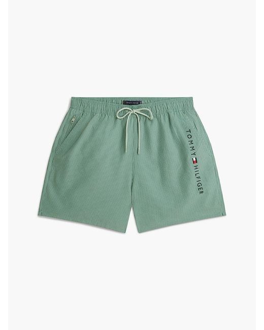 Tommy Hilfiger Green Original Ithaca Stripe Mid Length Swim Shorts for men