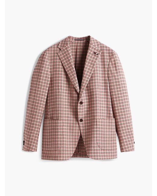 Tommy Hilfiger Natural Regular Fit Micro Check Single Breasted Blazer for men