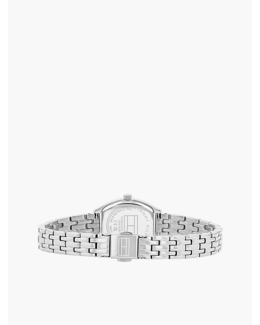 Tommy Hilfiger Blue Square Dial Stainless Steel Chain-Link Watch