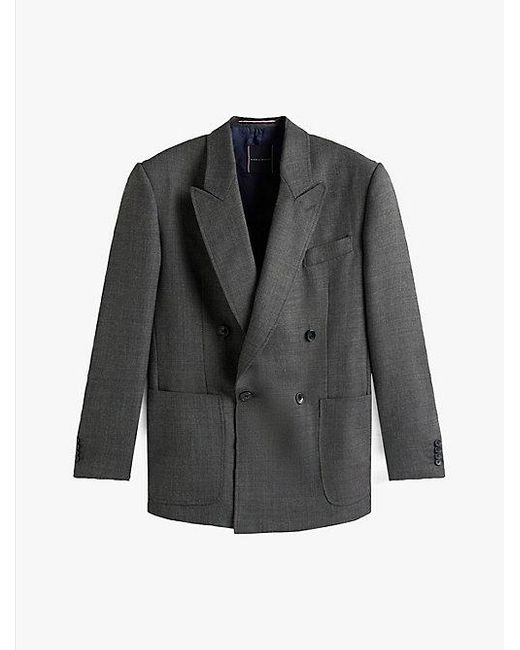 Tommy Hilfiger Double-Breasted Blazer Van Wolmix in het Gray voor heren
