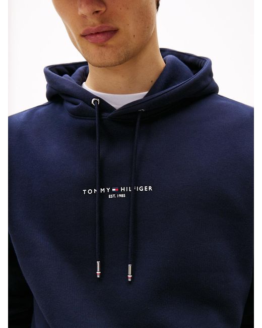 Felpa Relaxed Fit Con Cappuccio E Logo di Tommy Hilfiger in Blue da Uomo
