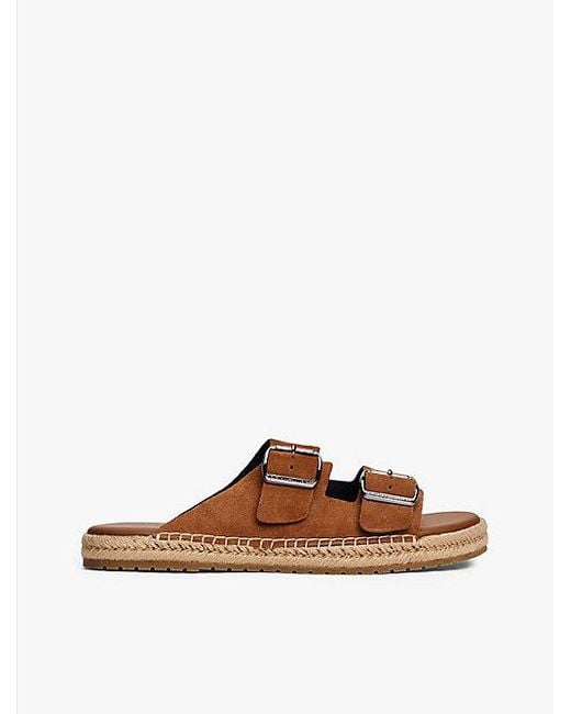 Tommy Hilfiger Suède Sandaal Met Flexibele Zool En Gesp in het Brown voor heren