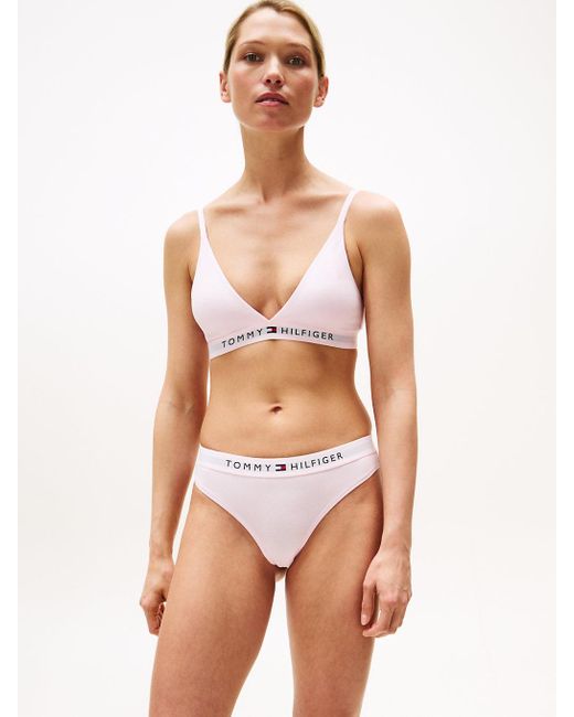 Reggiseno A Triangolo Sfoderato Con Logo di Tommy Hilfiger in White