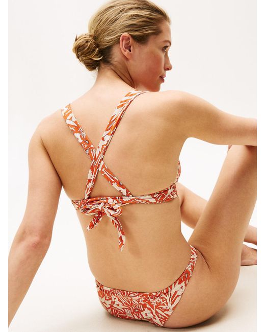 Tommy Hilfiger Multicolor Tropical Print Fixed Triangle Bikini Top