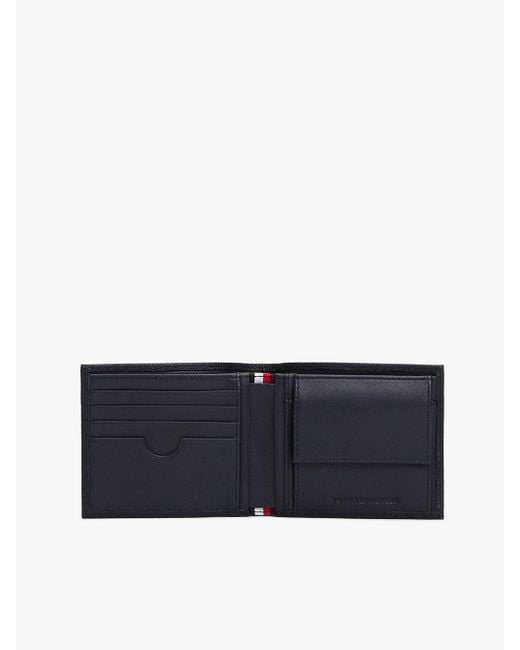 Portefeuille À Deux Volets En Cuir À Drapeau Tommy Hilfiger pour homme en coloris Black