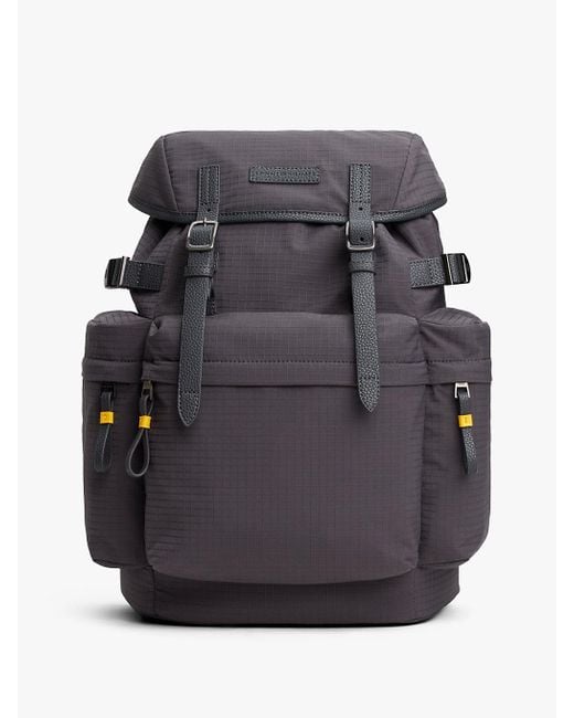 Tommy Hilfiger Gray Tech Logo Patch Ripstop Backpack for men