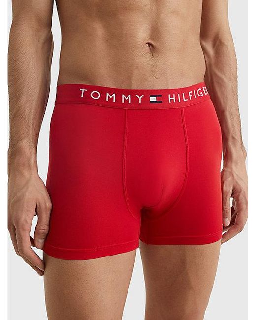 Tommy Hilfiger Microvezel Boxershort Met Logotailleband in het Red voor heren