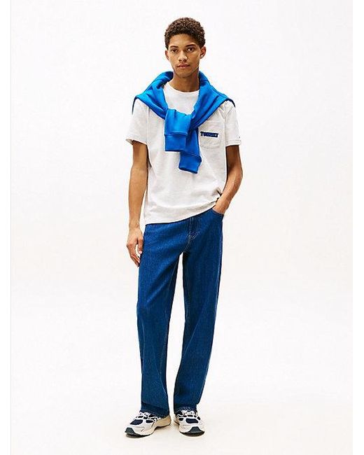 Tommy Hilfiger Slim T-Shirt Met Ronde Hals En Logo-Graphic in het White voor heren