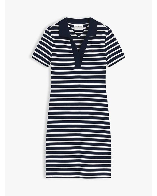 Tommy Hilfiger Blue 1985 Slim Mini Short Sleeve Polo Dress